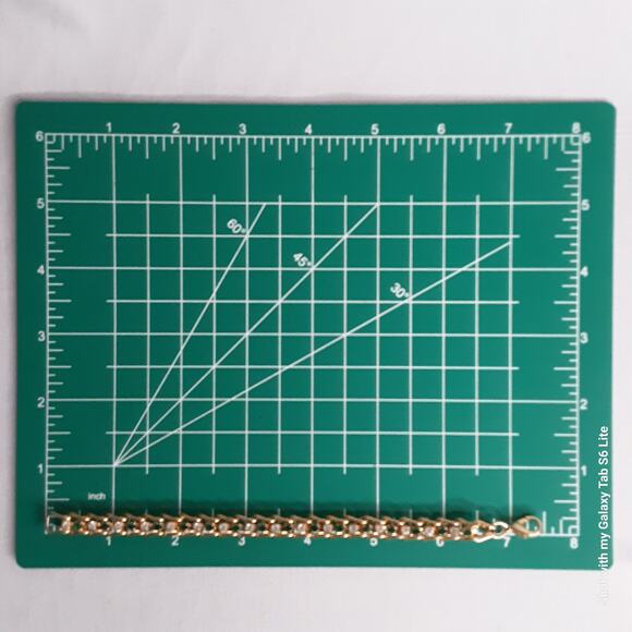 Gold Tone Chain Link Bracelet String Of Green Clear Rhinestones Lobster Clasp - Picture 10 of 10